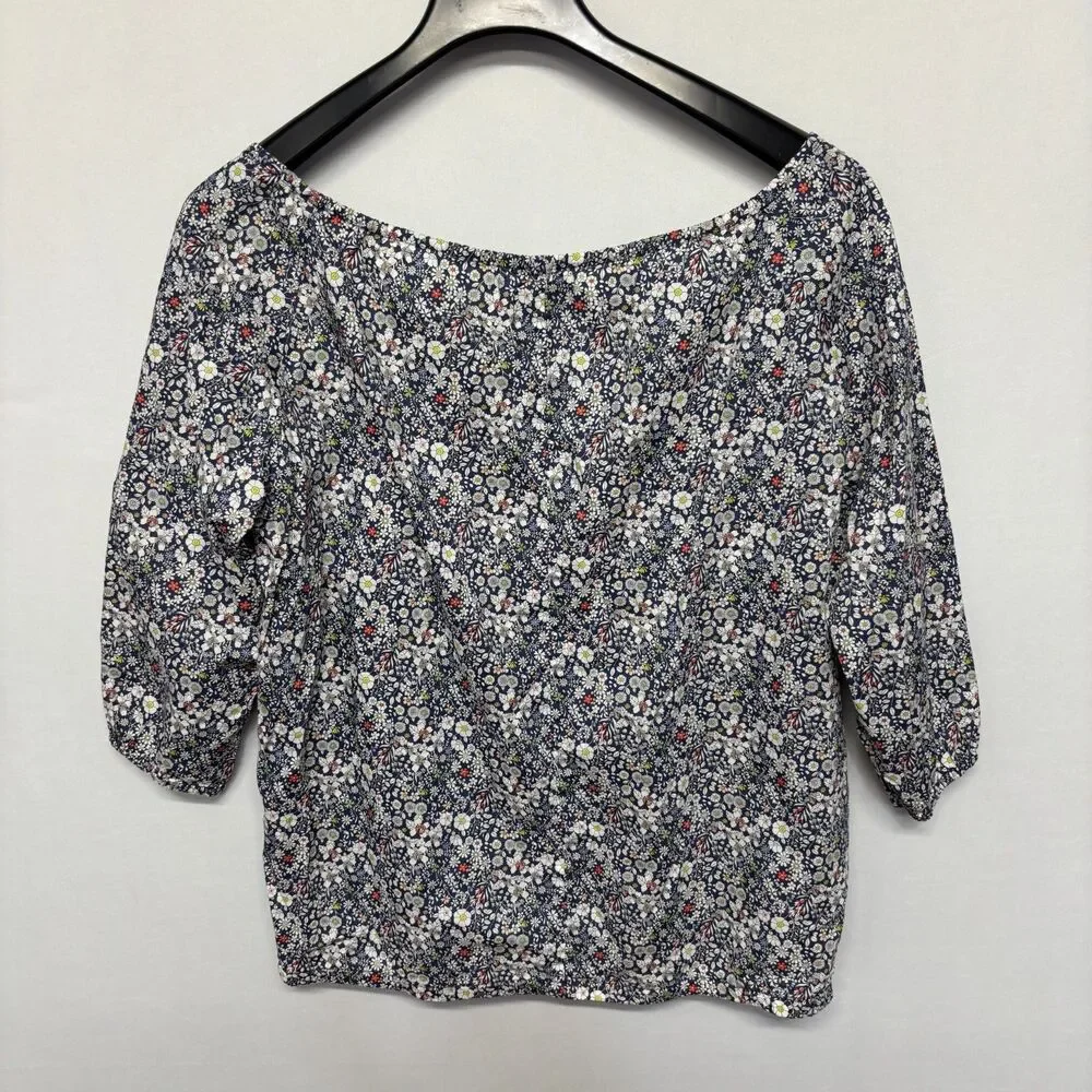 J. Crew Liberty Fabrics Women Blouse Top Shirt Size Medium Floral Cotton C132 11